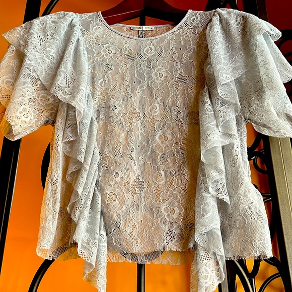 ZARA W&B Collection Soft Lace Top - Picture 2 of 4